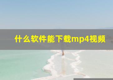 什么软件能下载mp4视频