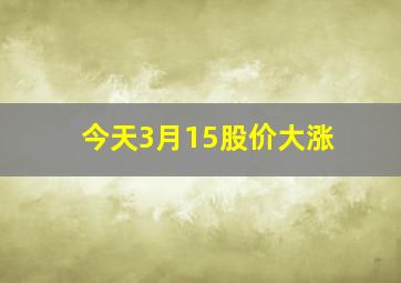 今天3月15股价大涨