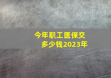 今年职工医保交多少钱2023年