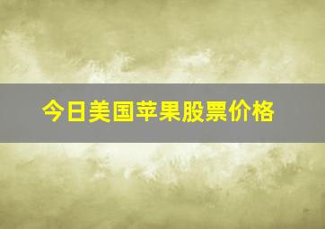 今日美国苹果股票价格