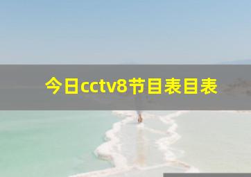 今日cctv8节目表目表