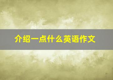 介绍一点什么英语作文