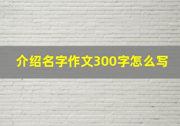 介绍名字作文300字怎么写