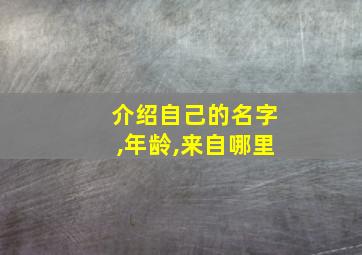 介绍自己的名字,年龄,来自哪里