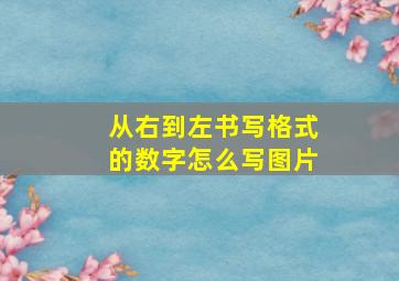 从右到左书写格式的数字怎么写图片