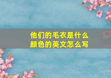 他们的毛衣是什么颜色的英文怎么写