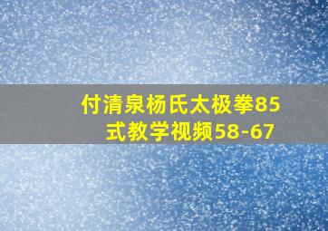 付清泉杨氏太极拳85式教学视频58-67