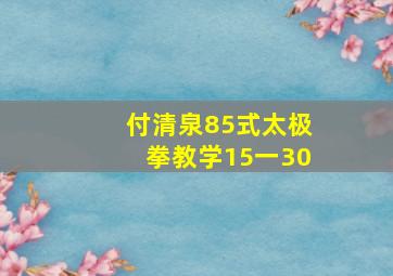 付清泉85式太极拳教学15一30