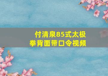 付清泉85式太极拳背面带口令视频