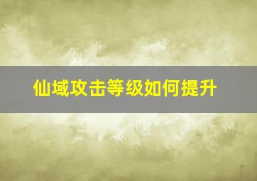 仙域攻击等级如何提升