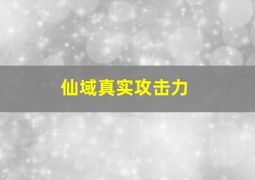 仙域真实攻击力