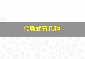 代数式有几种