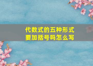 代数式的五种形式要加括号吗怎么写