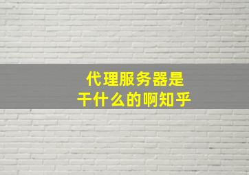 代理服务器是干什么的啊知乎