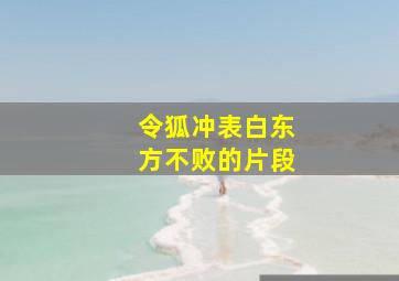 令狐冲表白东方不败的片段