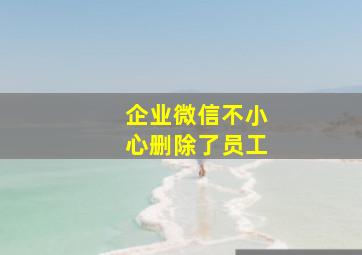 企业微信不小心删除了员工