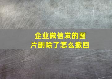 企业微信发的图片删除了怎么撤回