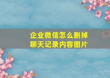 企业微信怎么删掉聊天记录内容图片