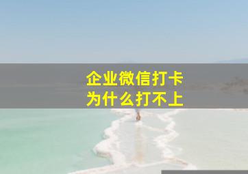 企业微信打卡为什么打不上