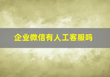 企业微信有人工客服吗