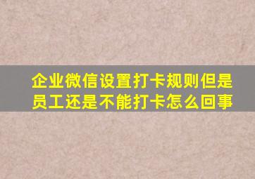 企业微信设置打卡规则但是员工还是不能打卡怎么回事