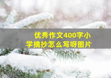 优秀作文400字小学摘抄怎么写呀图片