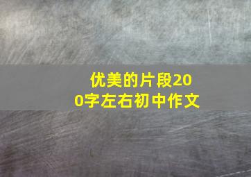 优美的片段200字左右初中作文