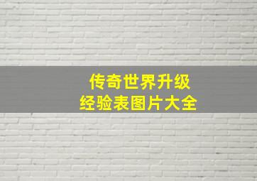 传奇世界升级经验表图片大全