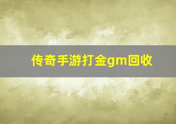 传奇手游打金gm回收