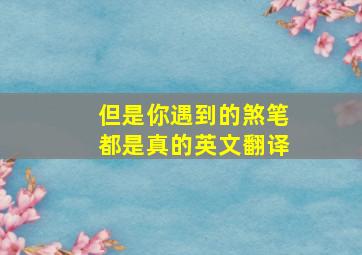 但是你遇到的煞笔都是真的英文翻译