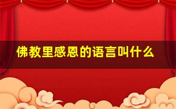 佛教里感恩的语言叫什么