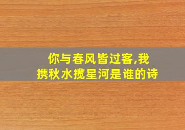 你与春风皆过客,我携秋水揽星河是谁的诗