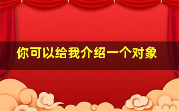 你可以给我介绍一个对象