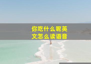 你吃什么呢英文怎么读语音