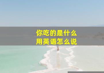 你吃的是什么用英语怎么说