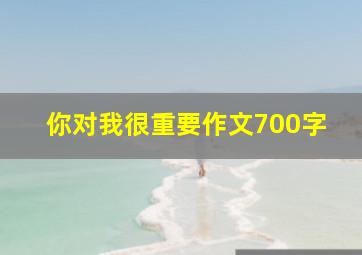 你对我很重要作文700字