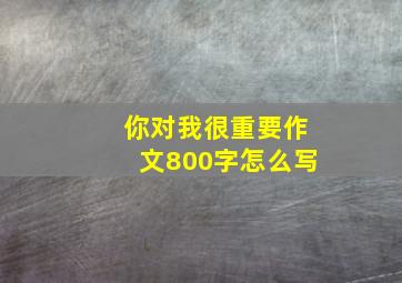 你对我很重要作文800字怎么写