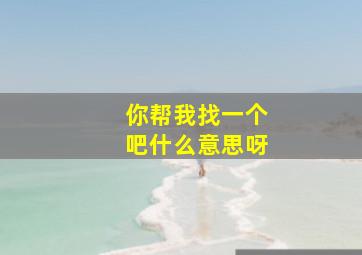 你帮我找一个吧什么意思呀