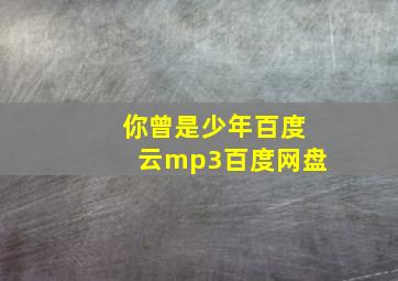 你曾是少年百度云mp3百度网盘