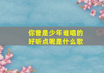 你曾是少年谁唱的好听点呢是什么歌