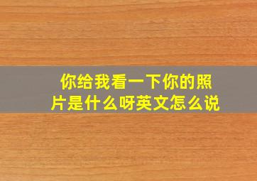 你给我看一下你的照片是什么呀英文怎么说