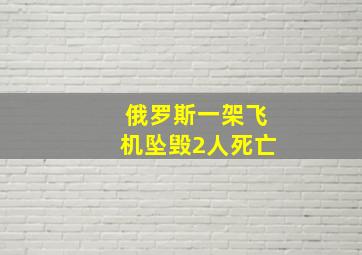 俄罗斯一架飞机坠毁2人死亡