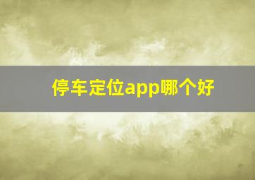 停车定位app哪个好