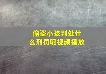 偷盗小孩判处什么刑罚呢视频播放