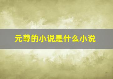 元尊的小说是什么小说