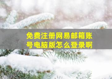 免费注册网易邮箱账号电脑版怎么登录啊