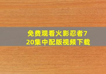 免费观看火影忍者720集中配版视频下载