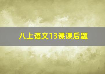 八上语文13课课后题