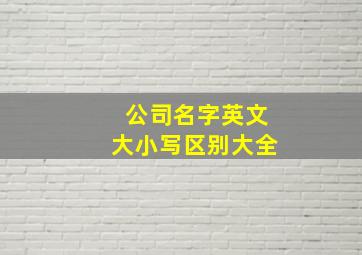 公司名字英文大小写区别大全