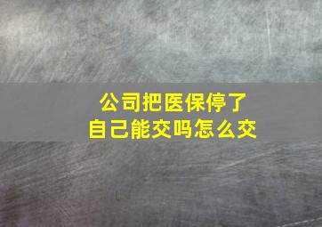 公司把医保停了自己能交吗怎么交